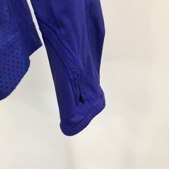 LULULEMON Athletica Blue Zip Pocket Mesh Insert Lightweight Activewear Jacket - Picture 7 of 16